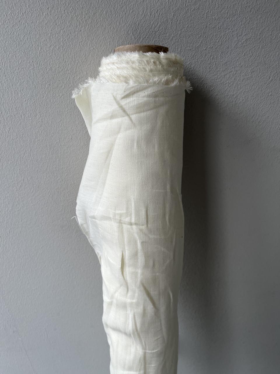 Ткань рубашечно-платьевая LINEN PLUS LINET-1403 100% лен 143 см Молочный - фото 4