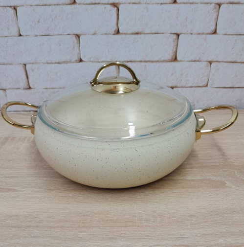 Каструля з кришкою OMS з антипригарним покриттям для газу і індукціі 2,5 л ( 3141-IND-20-ivory) - фото 2 Каструля з кришкою OMS з антипригарним покриттям для газу і індукціі 2,5 л ( 3141-IND-20-ivory) - фото 2