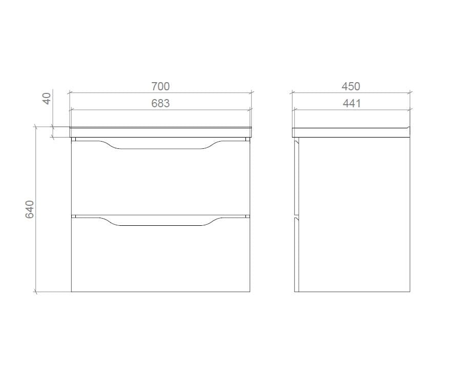 Тумба подвесная Mirater Амелия 70 с умывальником Глория 70 см Белый (6769) - фото 3 Тумба подвесная Mirater Амелия 70 с умывальником Глория 70 см Белый (6769) - фото 3