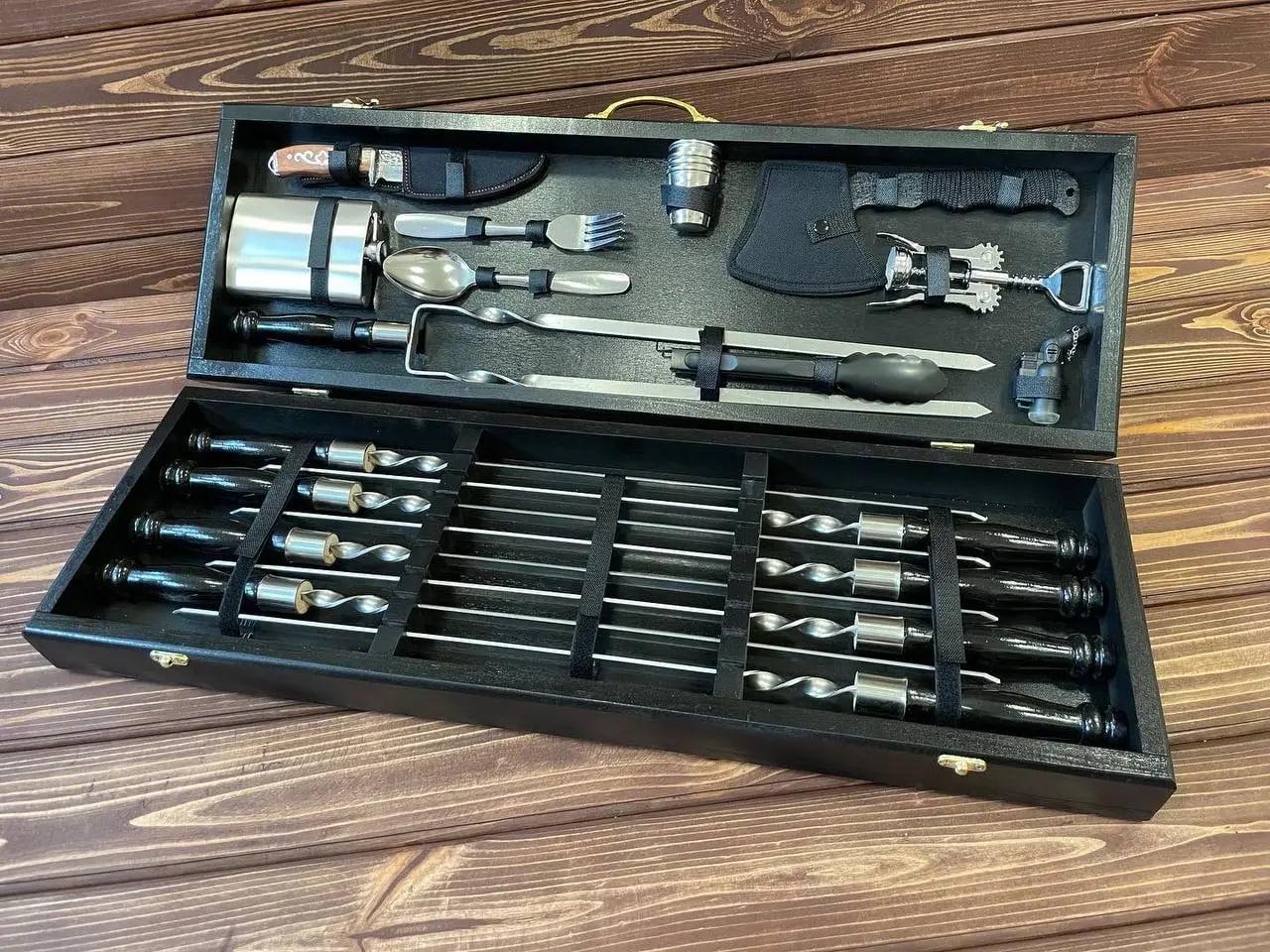 Набор шампуров Барбекю Люкс 4-1 в кейсе (10642765)