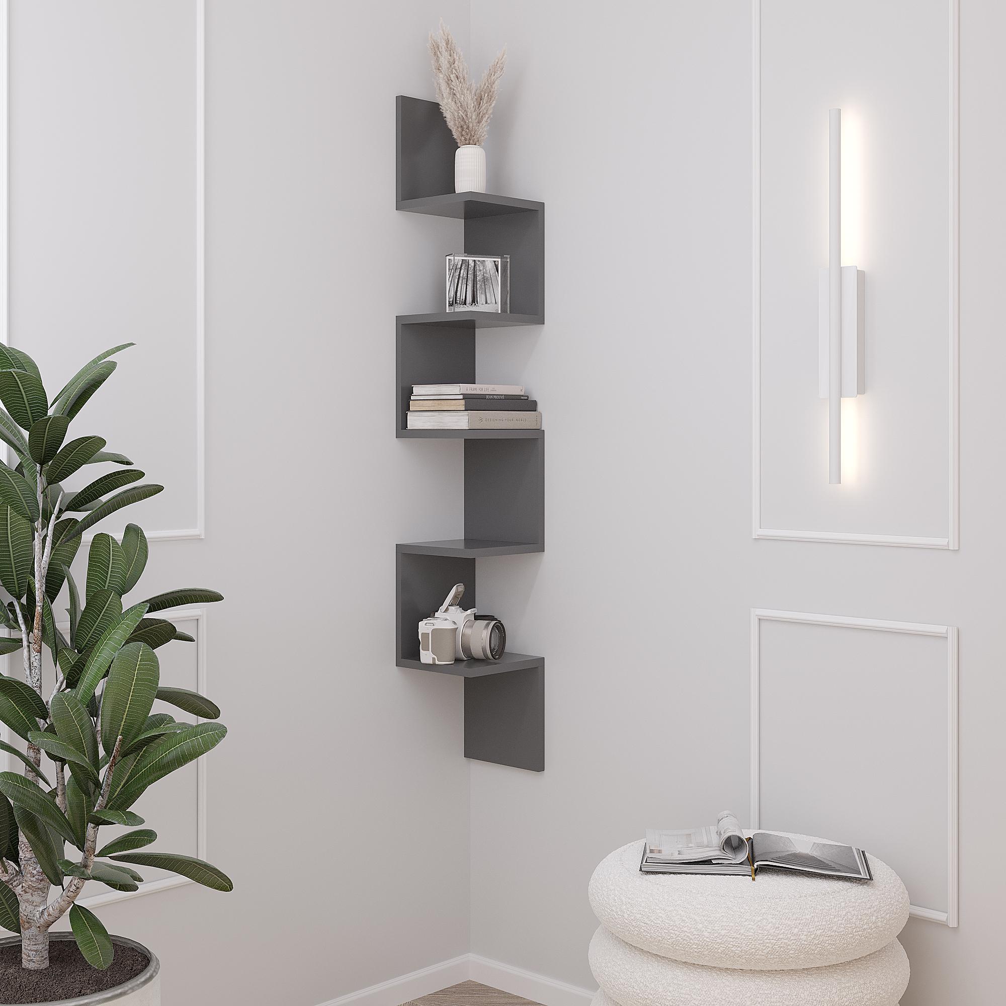 Полиця книжкова ПК-8 1280х200х200 мм Антрацит