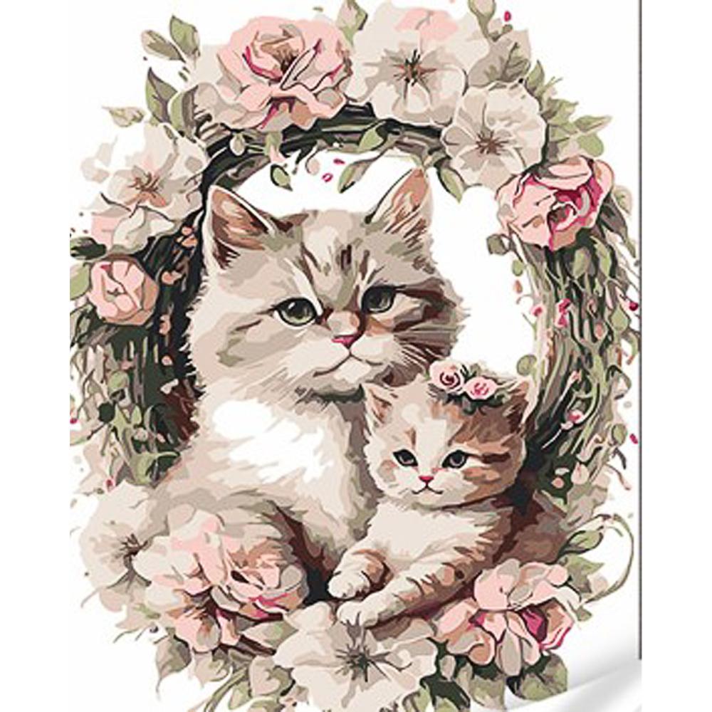 Картина по номерам Strateg Премиум Мечтатели в цветочном венке с лаком и уровнем 30x40 см (Str-SS1062)