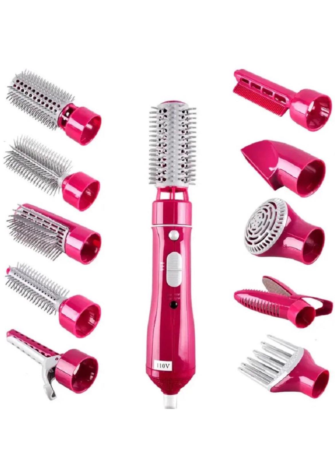 Стайлер Hair Styler 87010 10в1 многофункциональный для укладки волос Розовый (87010)