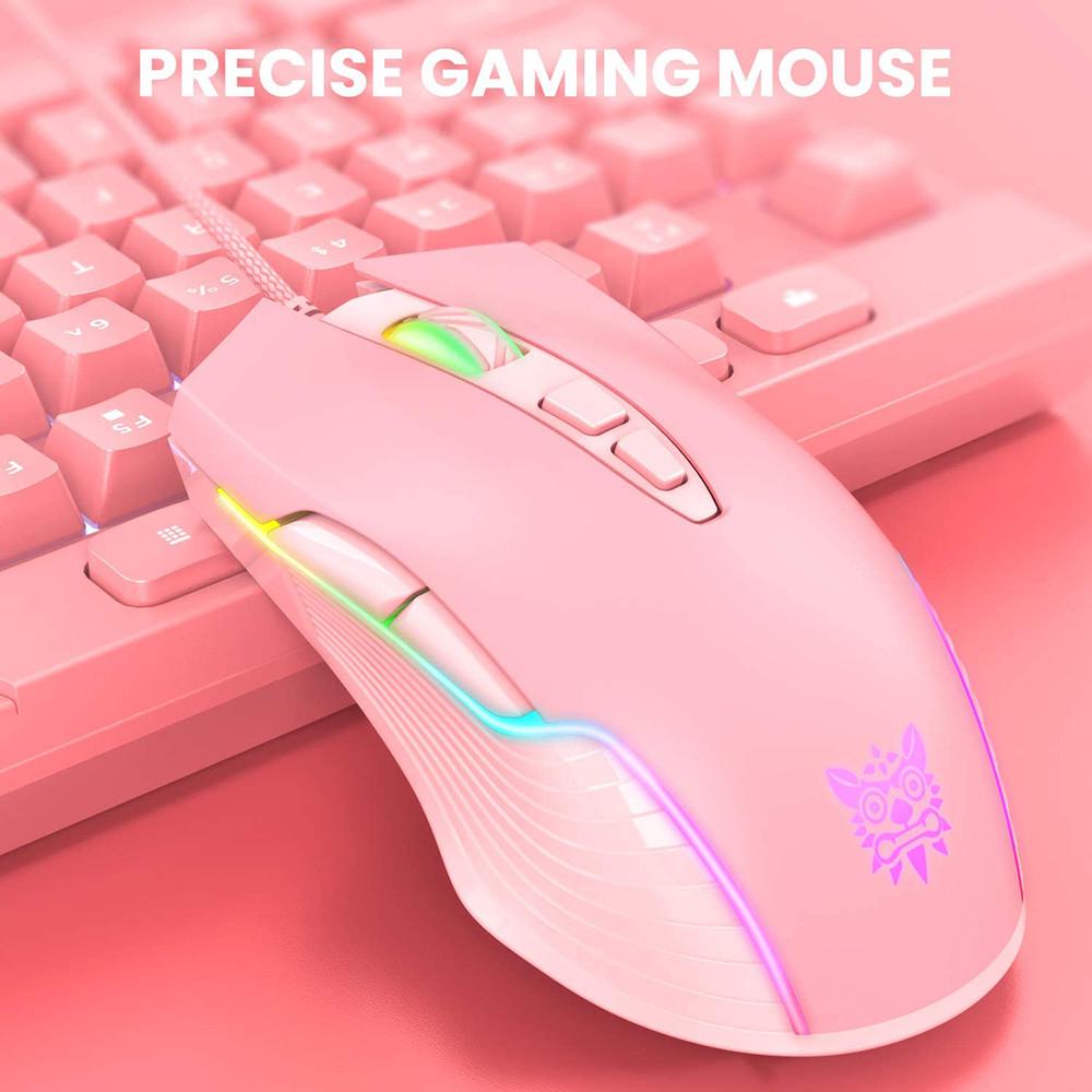 Мышь игровая проводная ONIKUMA Gaming CW905, розовая - фото 5