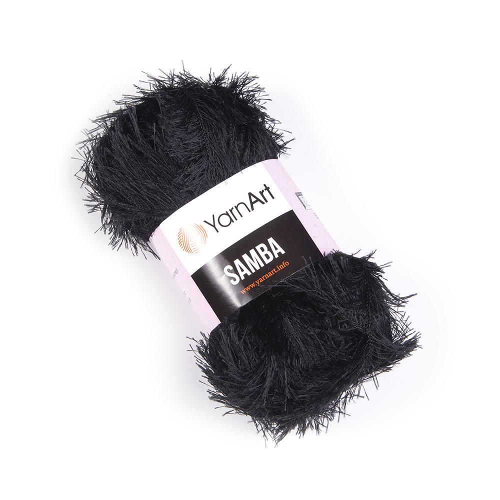 Пряжа YarnArt Samba 02 Чорний (6770)