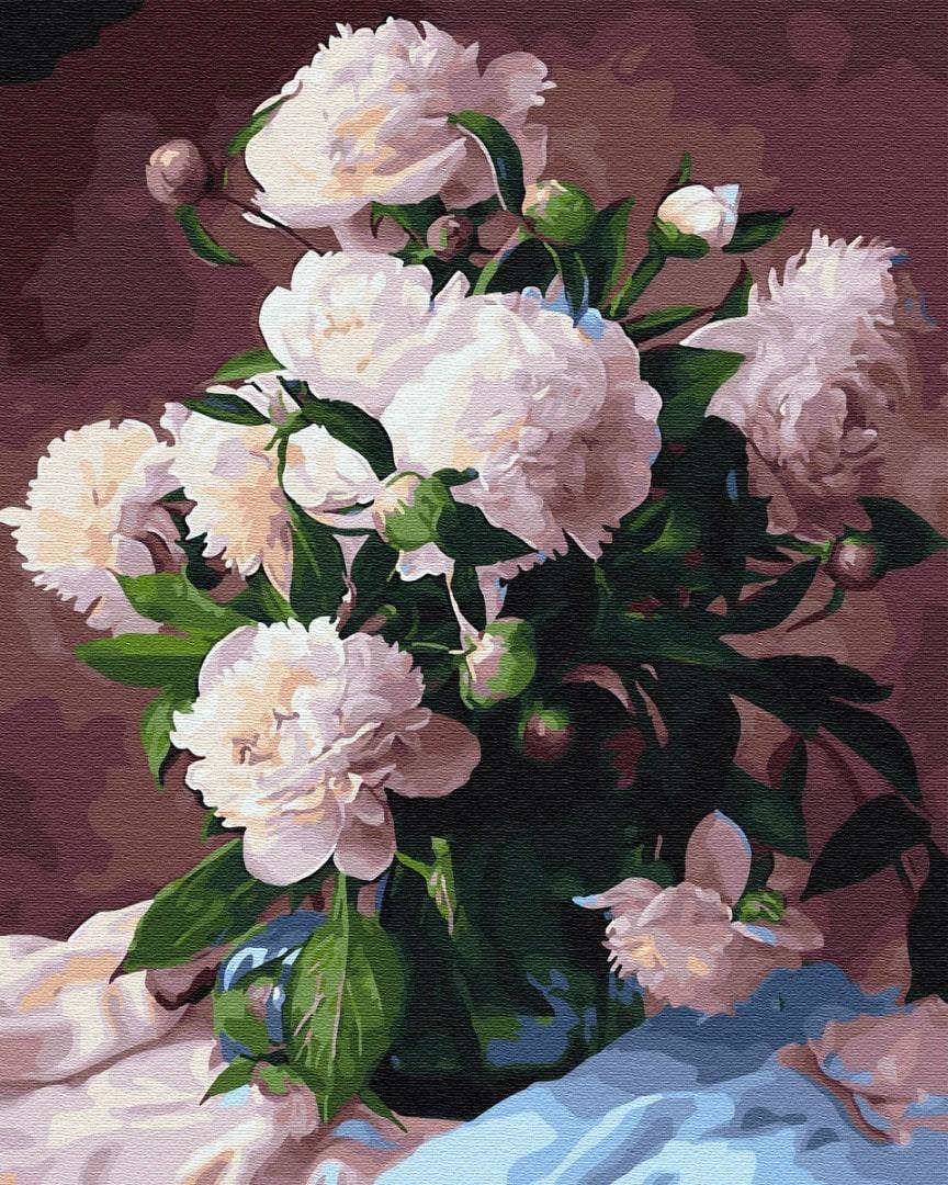 Картина по номерам Brushme GX29950 Белые пионы 40x50 см (1292765090)