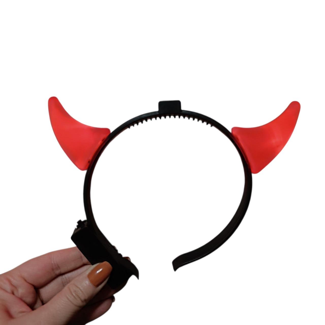 Рога Черта на обруче на Хэллоуин светятся (2383812222) - фото 3