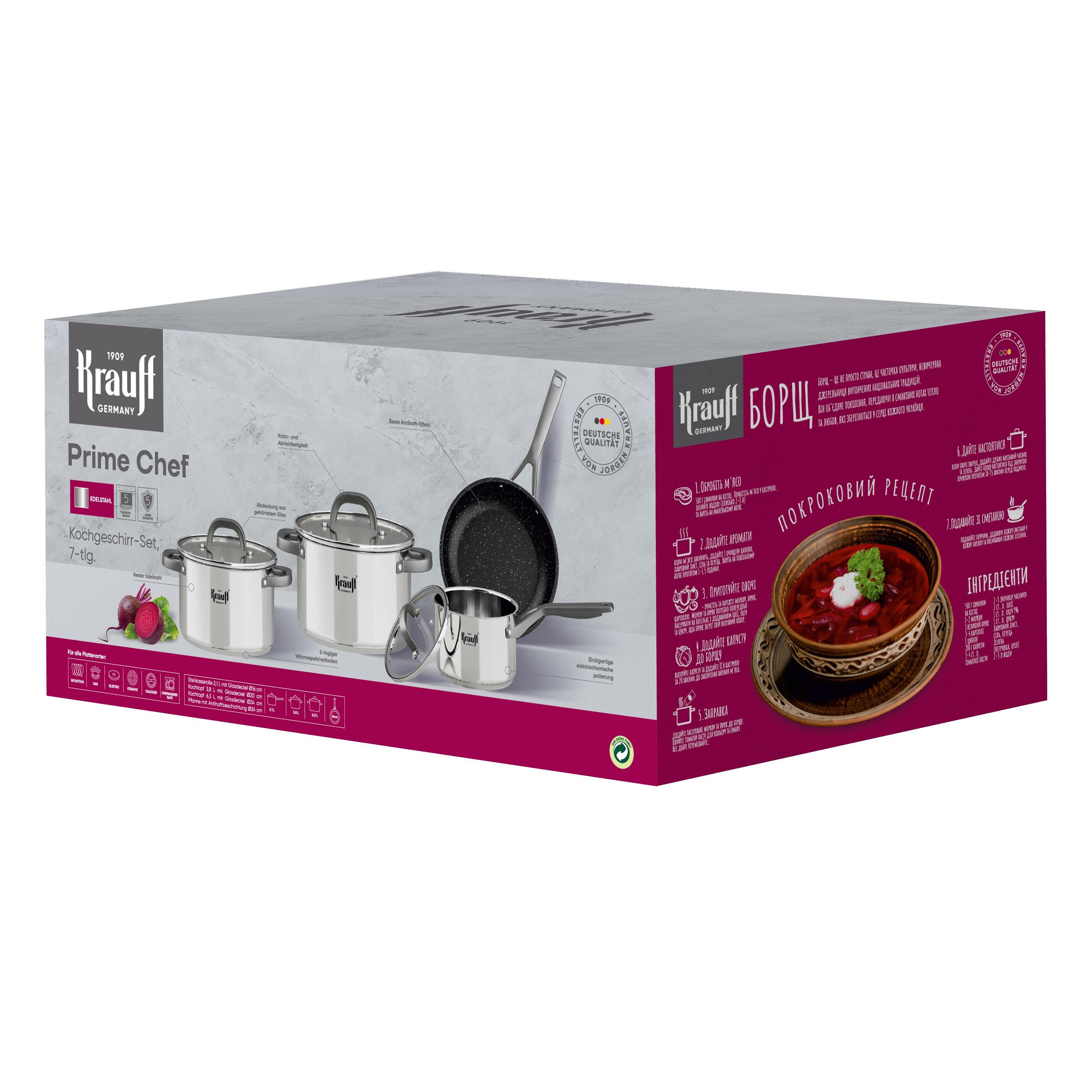 Набор кастрюль Krauff Prime Chef с набором ножей Black Edition (55-333-440) - фото 2