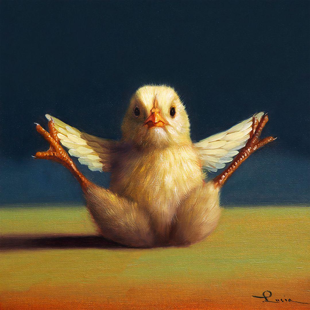 Картина за номерами Brushme Йога-курочка сидить під кутом Lucia Heffernan 30x30 см (3112773809)