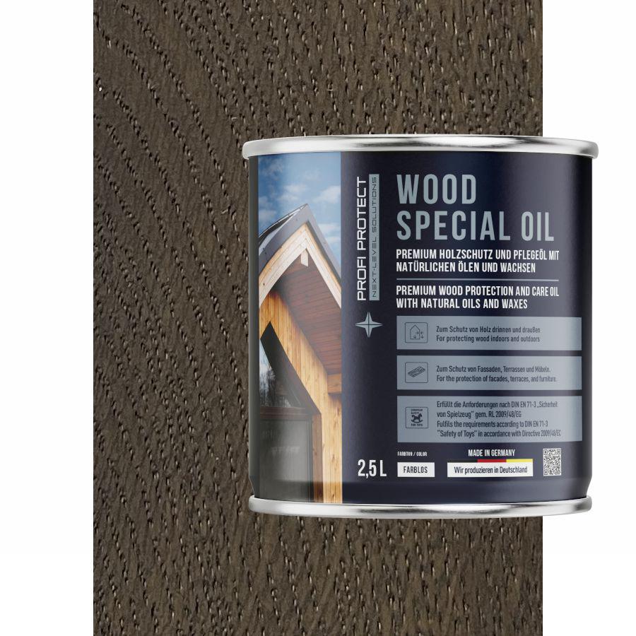 Масло для террасной доски ProfiProtect Wood Special Oil с воском 2,5 л Grau Braun 75 eiche (24645925) - фото 1