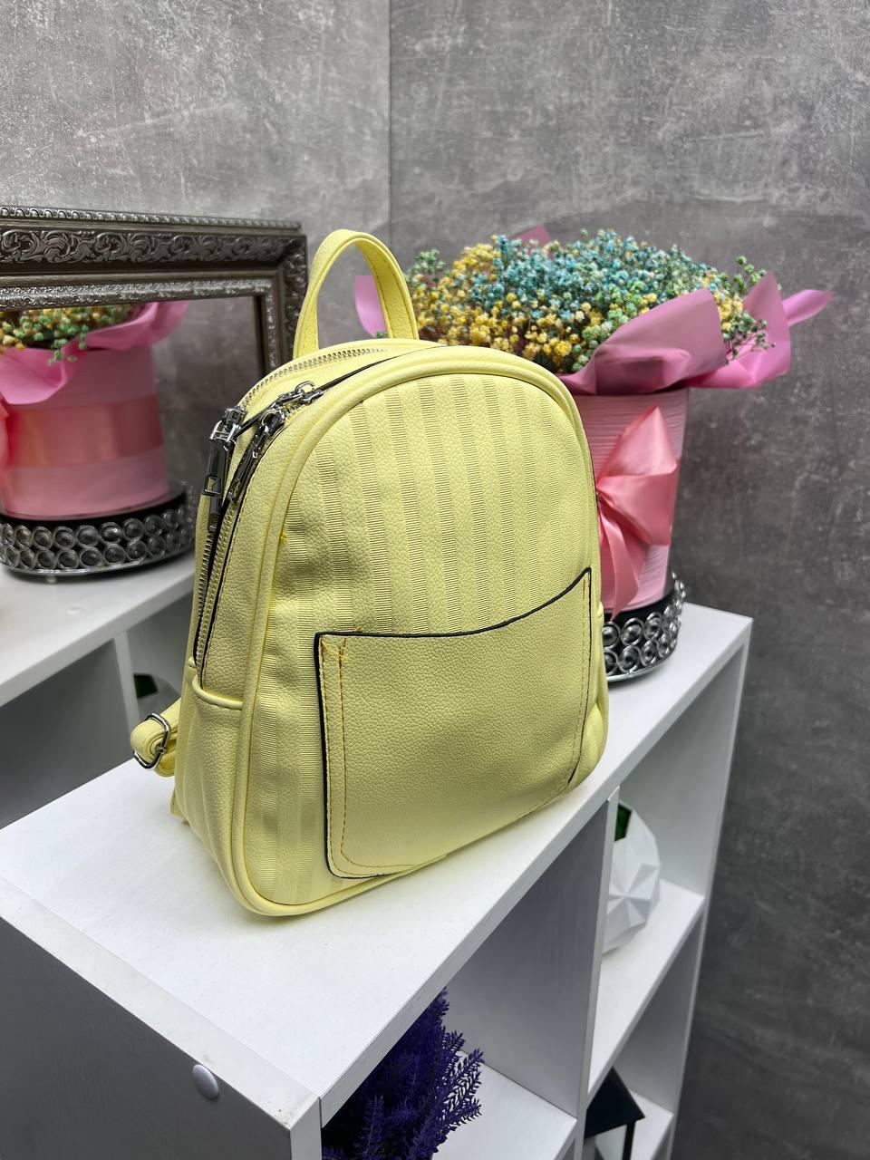 Сумка-рюкзак из экокожи женский трансформер Желтый - фото 7 Сумка-рюкзак из экокожи женский трансформер Желтый - фото 7