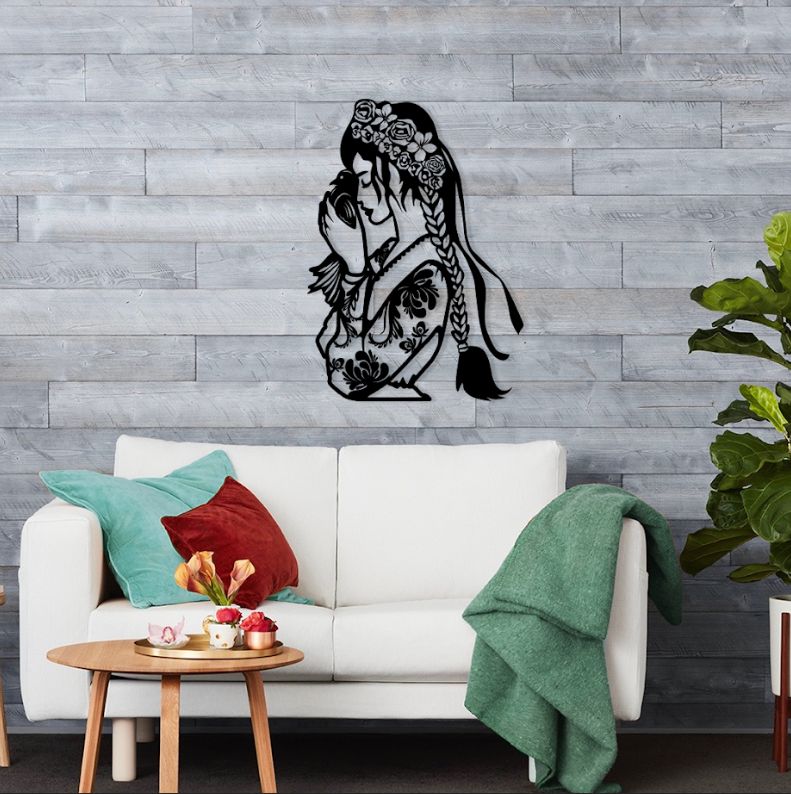 Картина-панно на стену в стиле лофт деревянная Decart Луна&Солнце 100х83 см