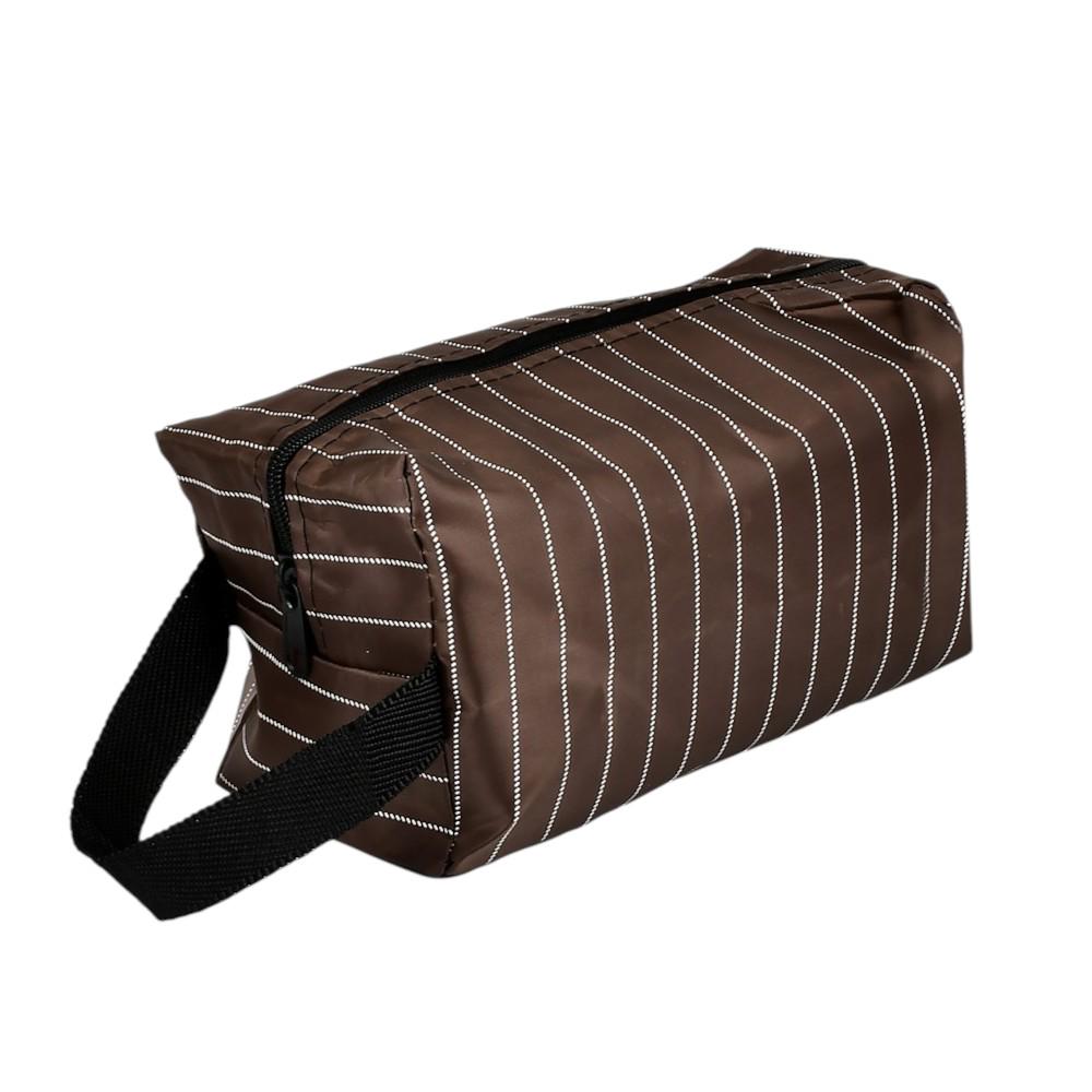 Косметичка дорожная мужская Stenson Stripes 24х12х11 см Коричневый (R33391)