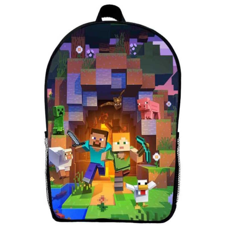 Шкільний рюкзак дитячий з принтом Minecraft M07 29х21х9 см 5 л Чорний (2181713723)