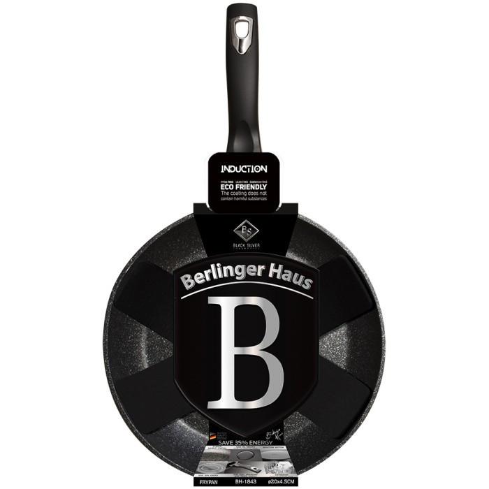 Пательня без кришки з антипригарним покриттям 28 см Black/Silver (1845-BH) - фото 4