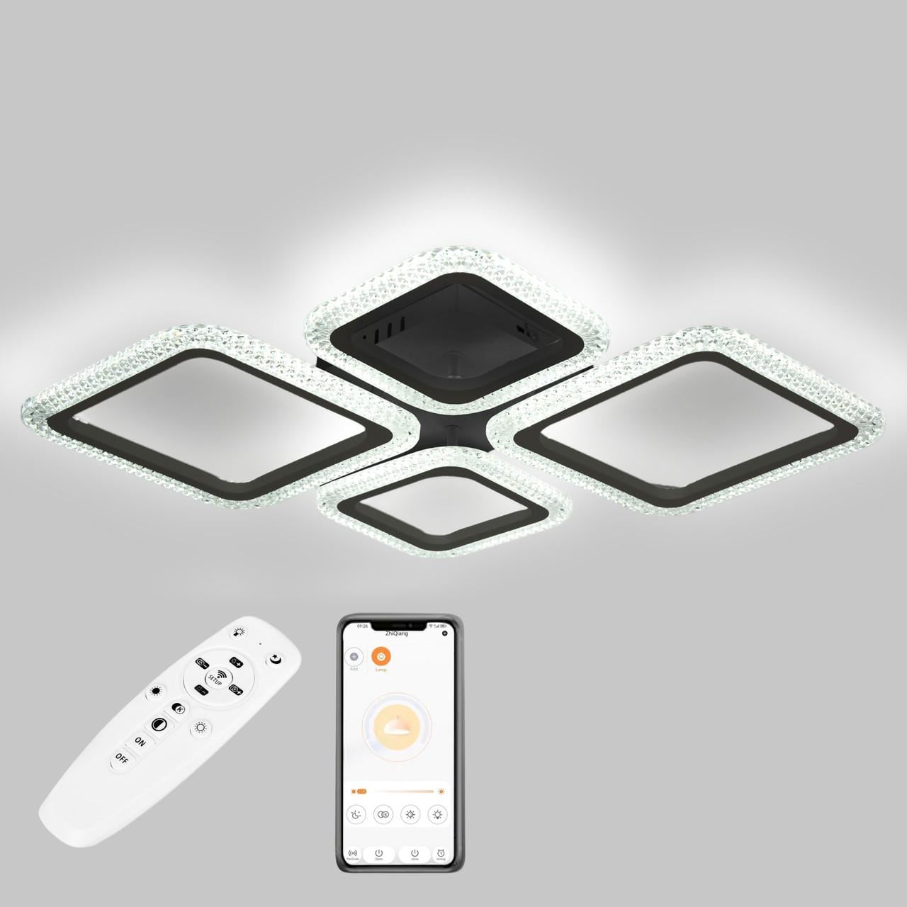 Люстра потолочная LED Черный Sunlight (6063/2+2) Люстра потолочная LED Черный Sunlight (6063/2+2)