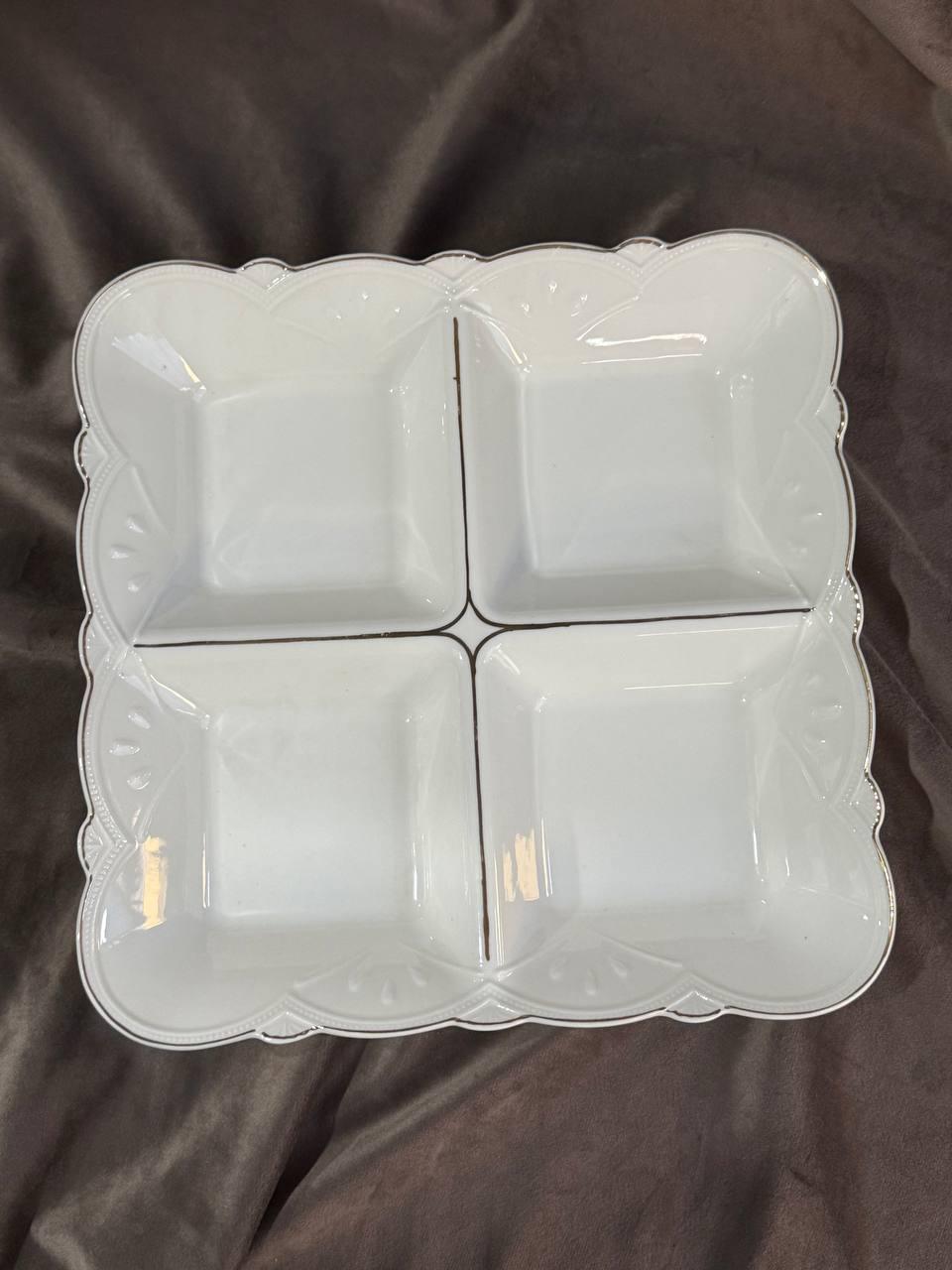 Менажниця керамічна YIWU HP-20-27 4-х секційна 25 см Білий (HP-20-27) - фото 2 Менажниця керамічна YIWU HP-20-27 4-х секційна 25 см Білий (HP-20-27) - фото 2