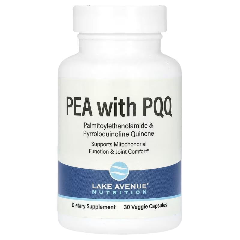 Пальмітоеетаноламід Lake Avenue Nutrition PEA PQQ з піролохінолінхіноном 300 mg 10 mg 30 капсул