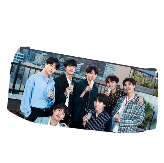 Пенал школьный BTS Bangtan Boys Бтс двухсторонний 22х11 см (pn_0010)