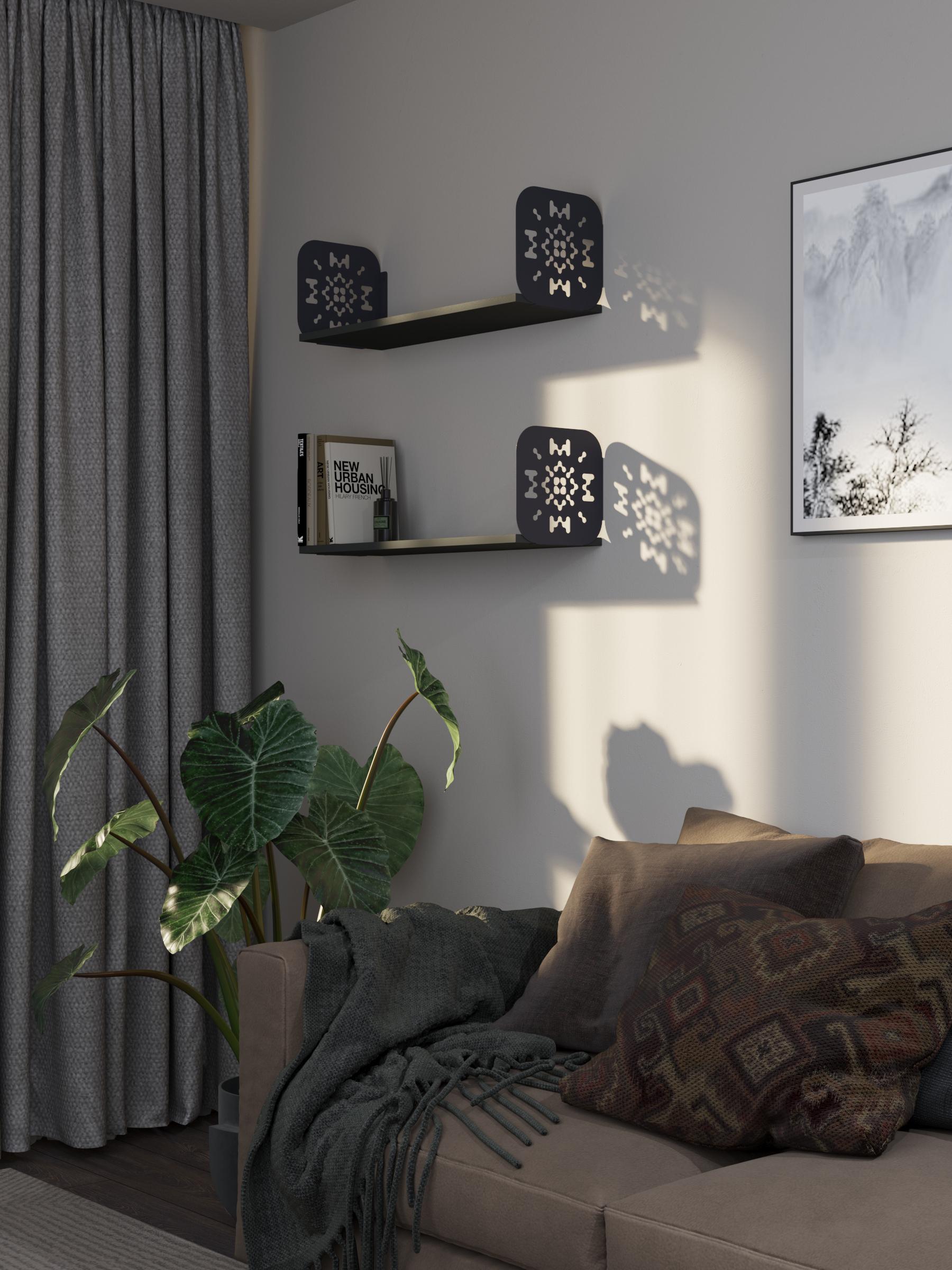 Полка навесная из ЛДСП 22х90х22 см Антрацит (380991)