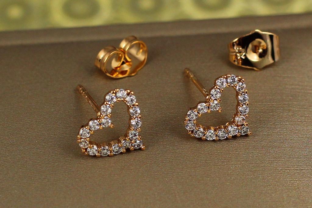 Серьги гвоздики Xuping Jewelry сердце ободок 10 мм Золотистый (2089182002)