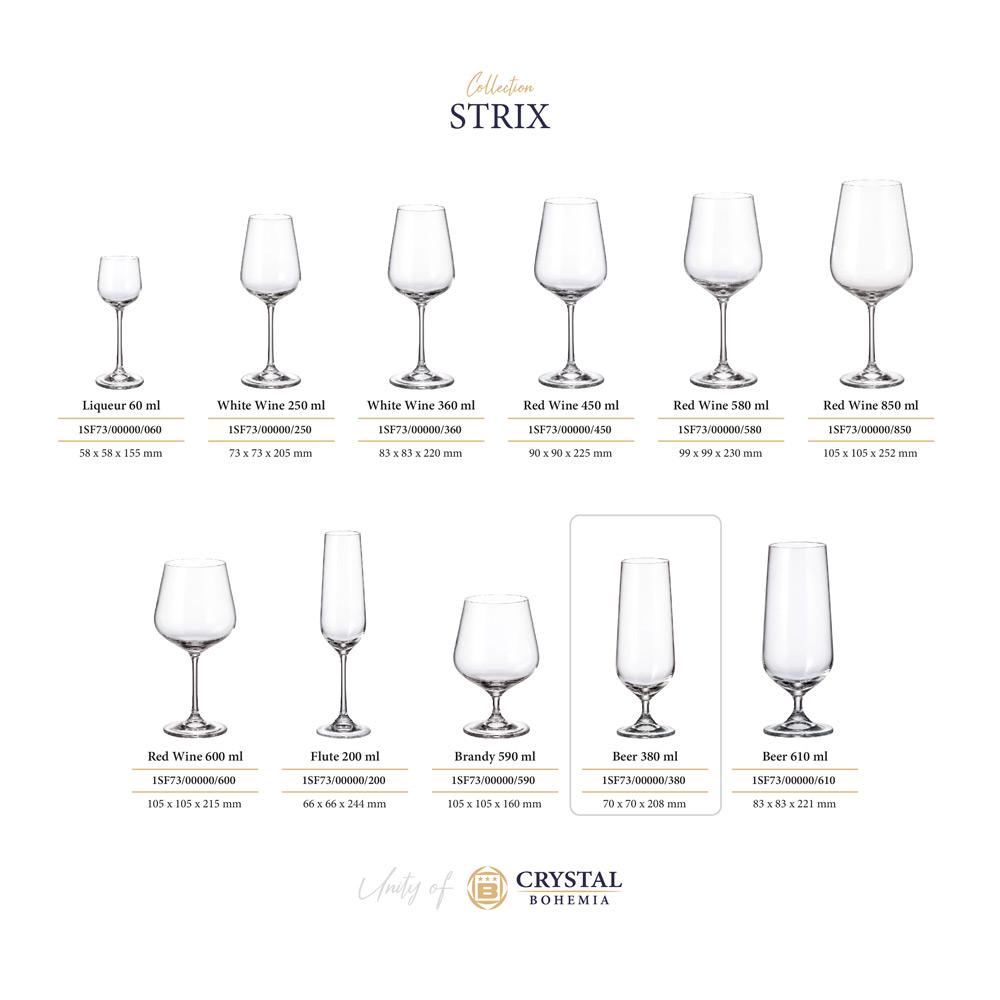 Набор бокалов для пиво Bohemia Strix Dora 1SF73/380 380 мл 6 шт. - фото 3 Набор бокалов для пиво Bohemia Strix Dora 1SF73/380 380 мл 6 шт. - фото 3