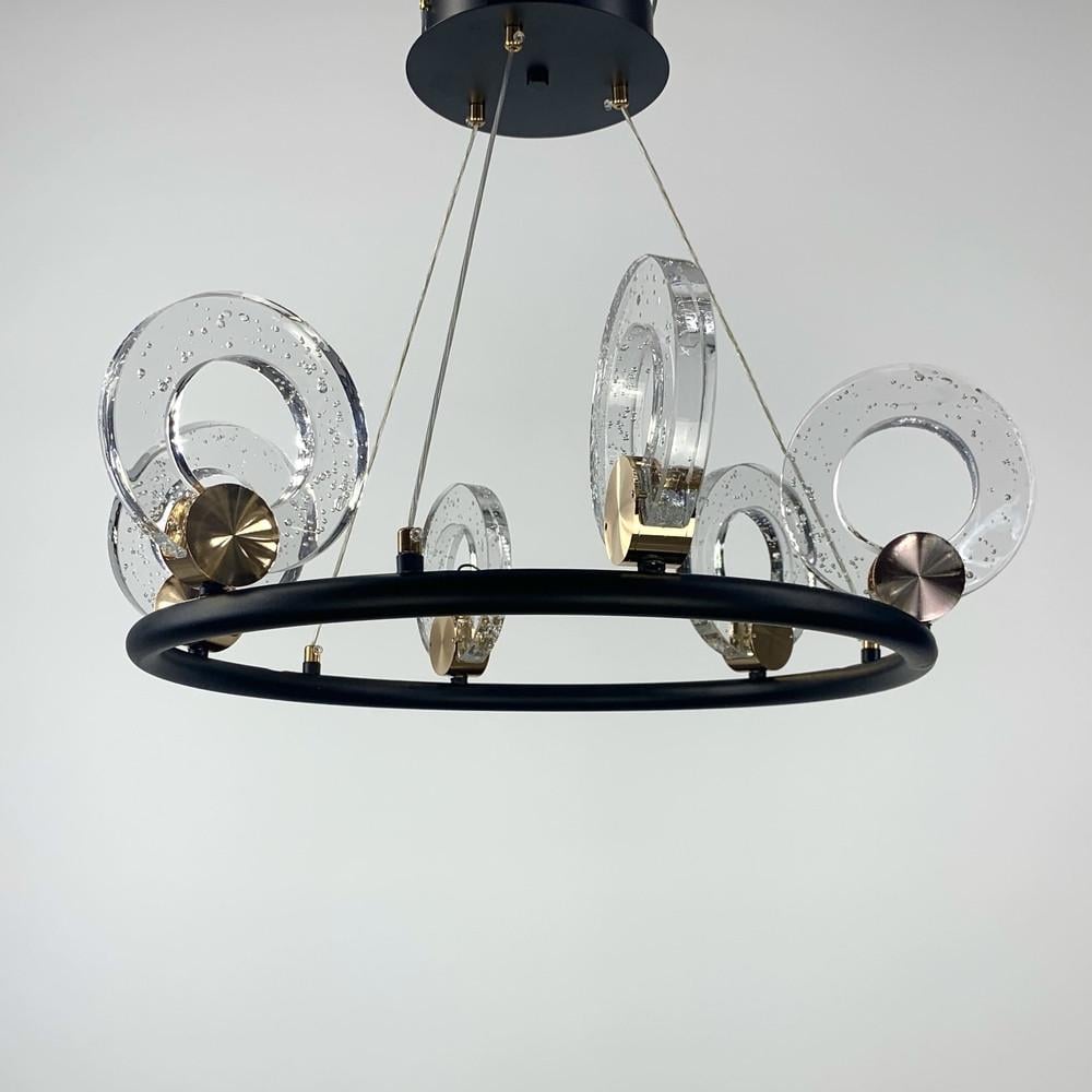 Подвесной светильник 50 см 60W 6 колец Черный (G 068/6)