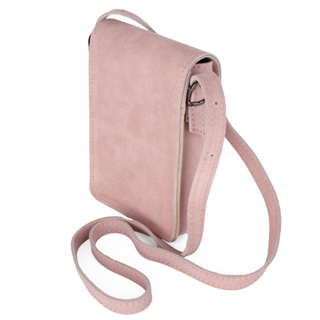 Сумка для телефону жіноча замшева Virginia Conti 03804 Пудровий (2629218009) - фото 3 Сумка для телефону жіноча замшева Virginia Conti 03804 Пудровий (2629218009) - фото 3