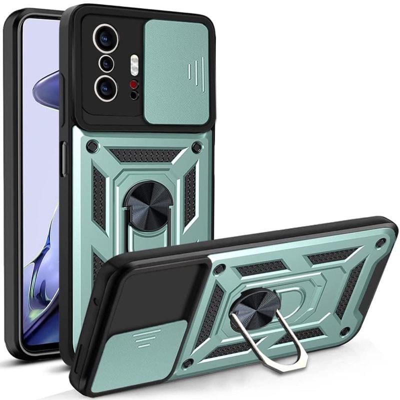 Ударопрочный чехол Camshield Serge Ring для Xiaomi 11T / 11T Pro TPU PC, Шторка на камеру, Зеленый
