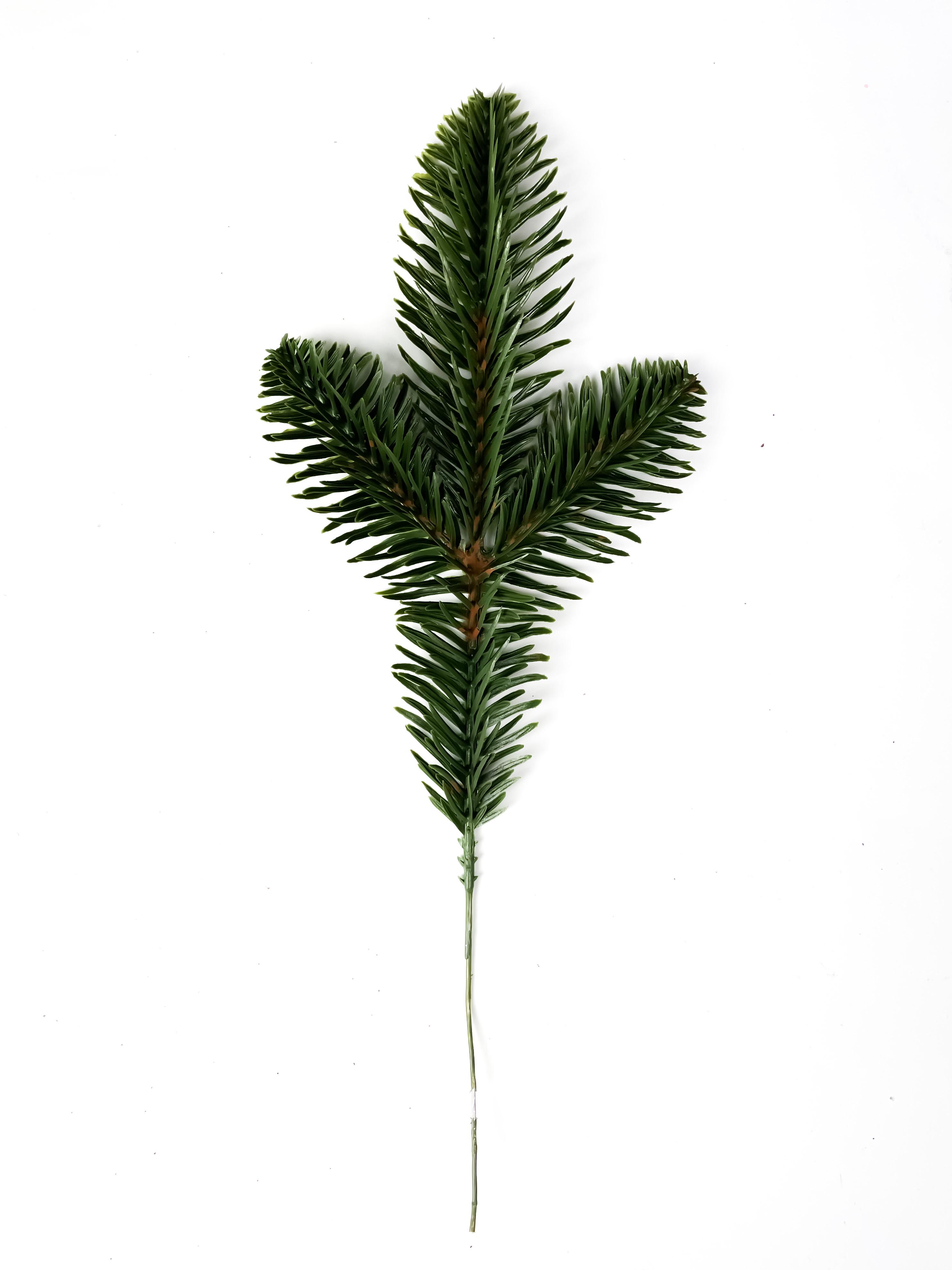 Веточка декоративная литая хвоя 20 см (№20)