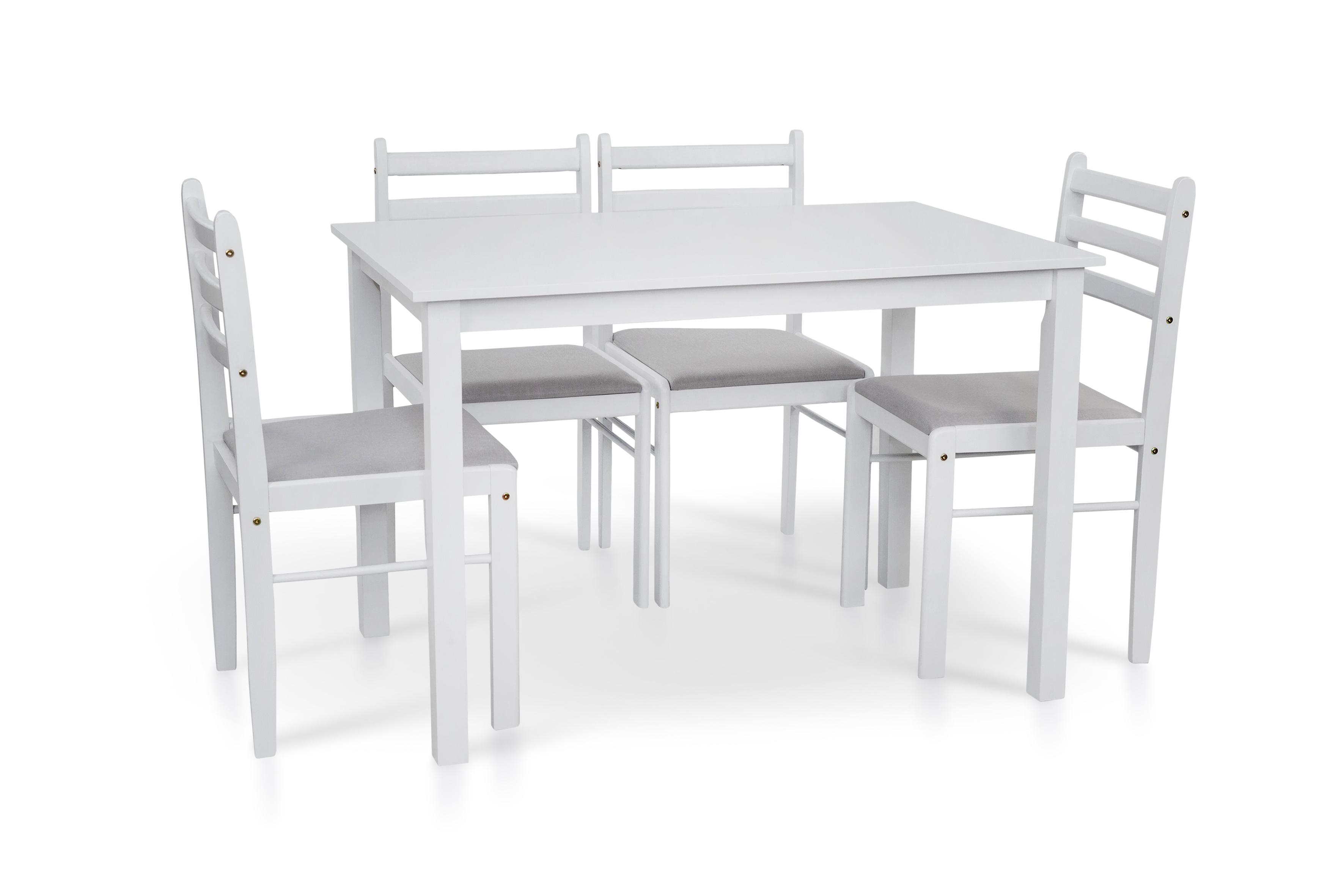 Комплект кухонный JERSIE стол и 4 стулья Белый - фото 7