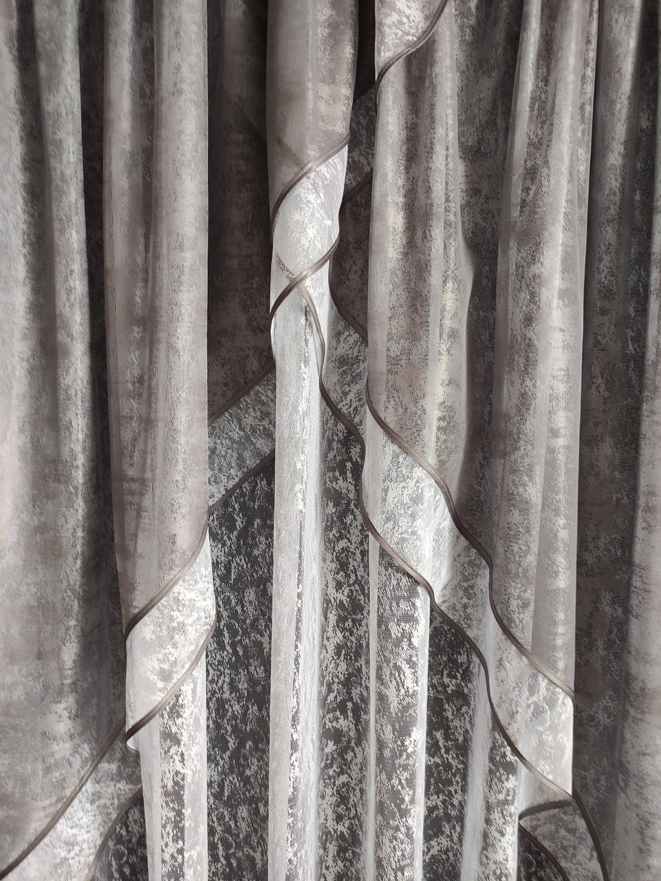 Занавески кухонные 4х1,8 м Серый с белым - фото 2 Занавески кухонные 4х1,8 м Серый с белым - фото 2