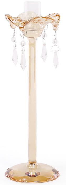 Подсвечник стеклянный Yarlate Золото 8,5х8,5х27 см с подвесками (BD-881-137)