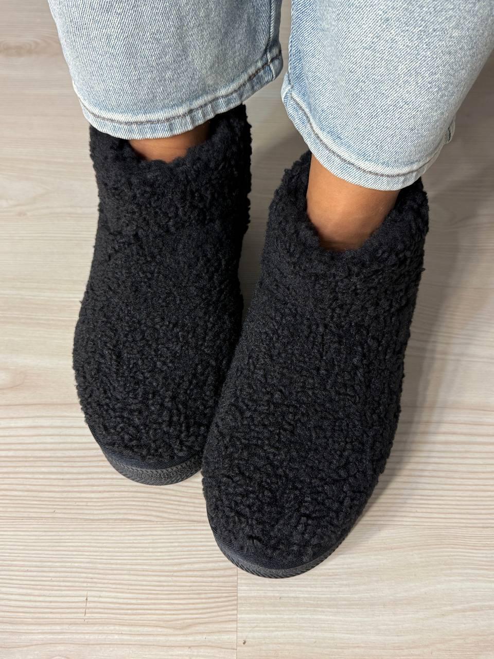 Угги женские Hengji 37-1 с мехом тедди на платформе р. 36 Черный (4970) - фото 9