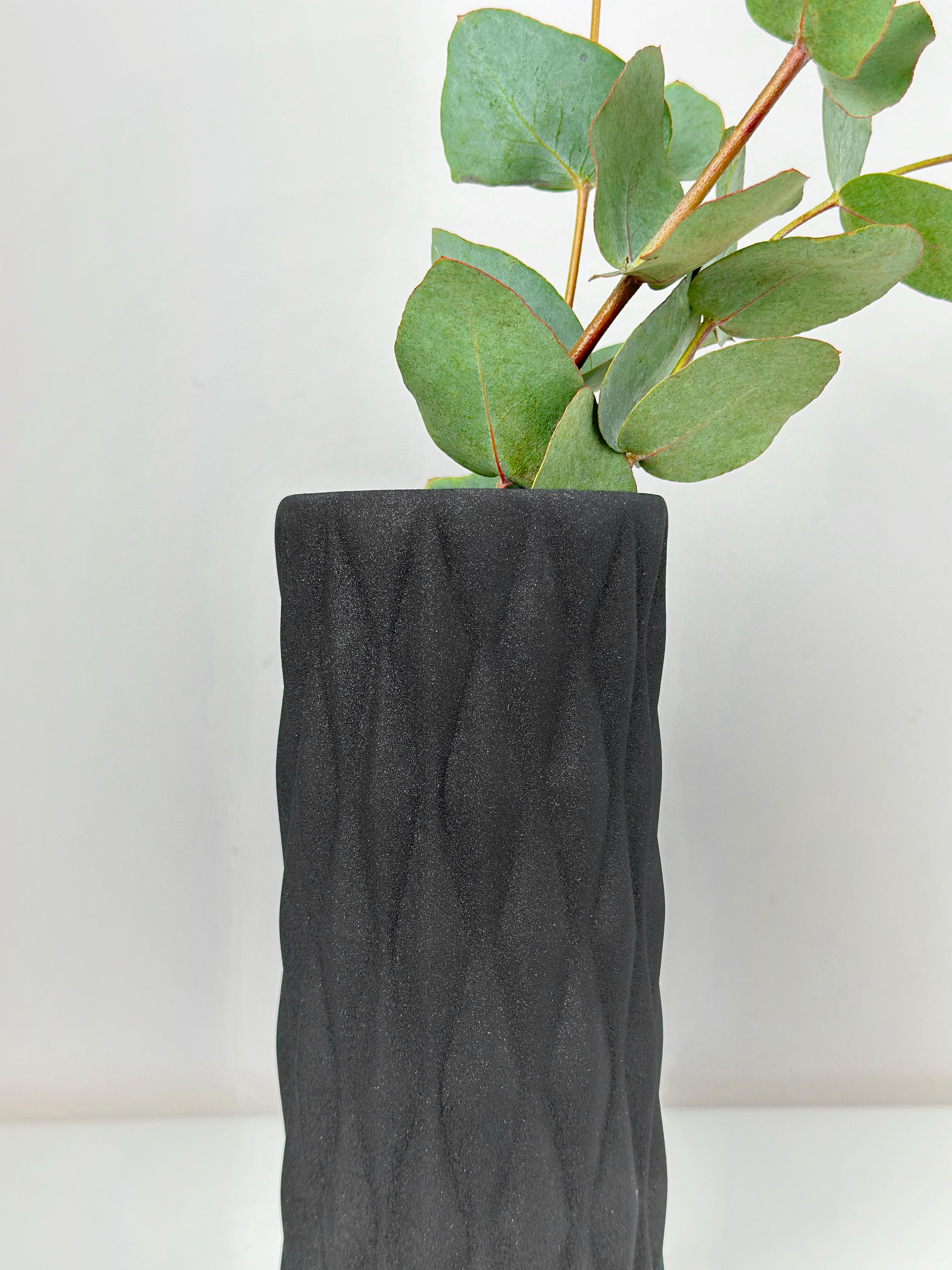 Ваза для квітів і декору глиняна керамічна Кристал 20 см Чорний (4001-15) - фото 5 Ваза для квітів і декору глиняна керамічна Кристал 20 см Чорний (4001-15) - фото 5