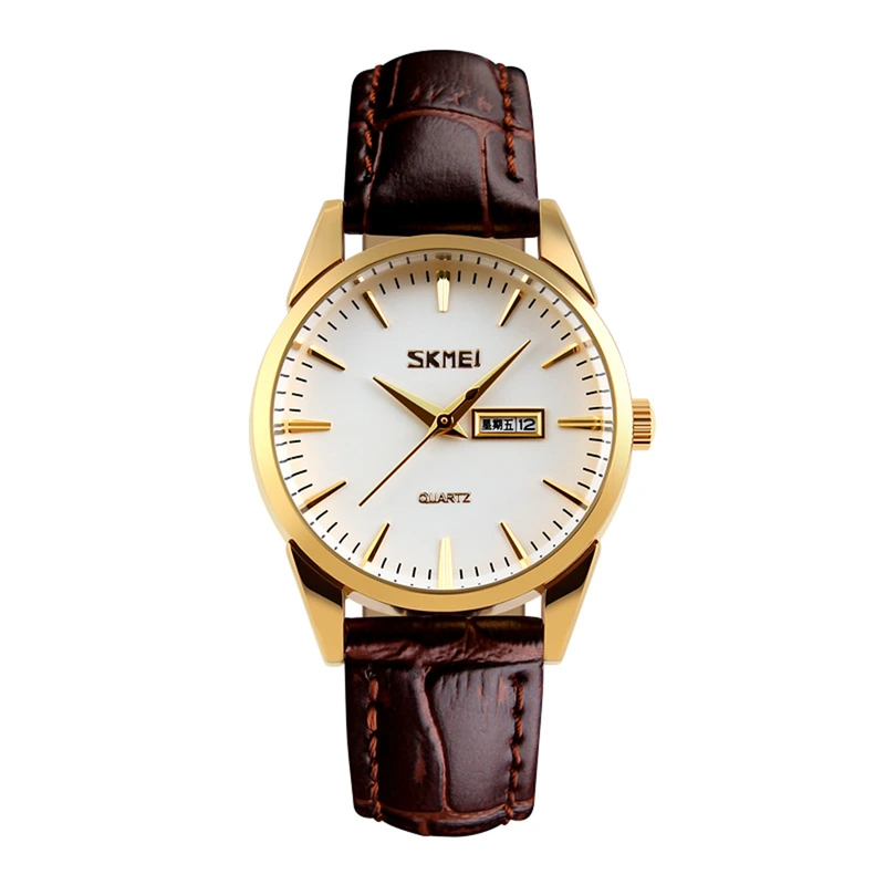 Наручний годинник Skmei 9073GDWT-S Gold/White lady