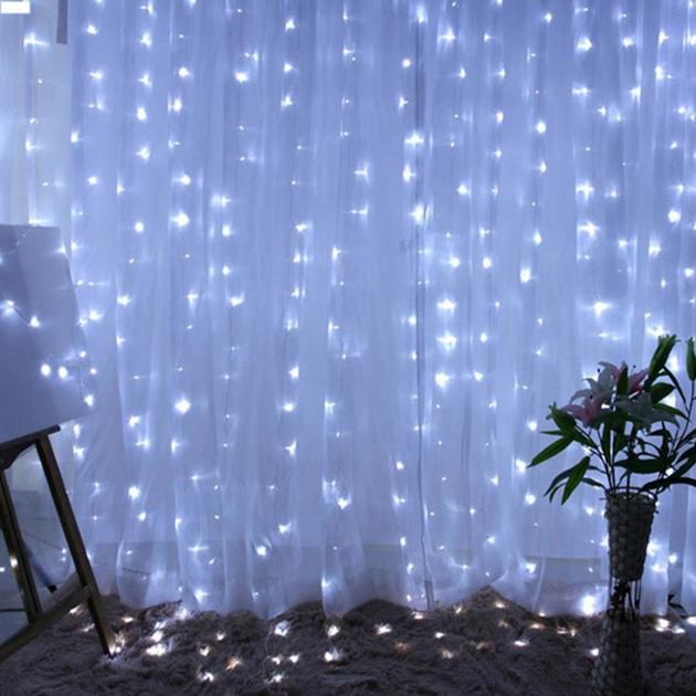 Гирлянда Водопад от сети 3x2 м 360 LED Холодный белый свет (1138) - фото 8