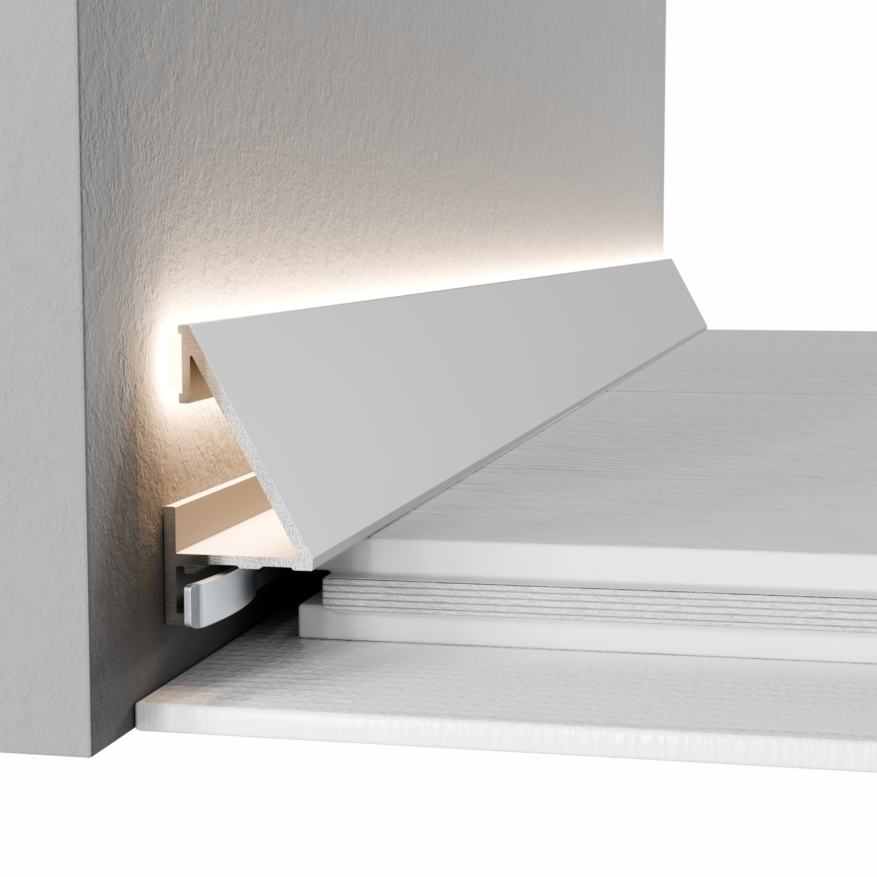 Микроплинтус алюминиевый Thinline SVM-302S 25x2600 мм Серебро (25470424)