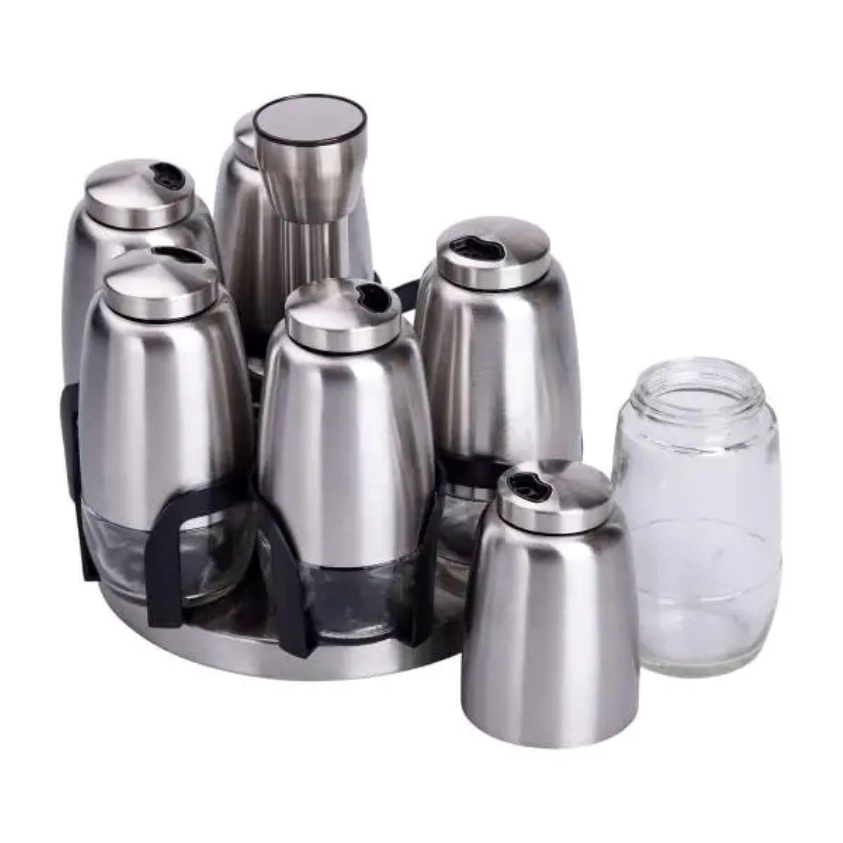 Набір баночок для спецій карусель 6 шт. 15х15х16 см (HP-1300) - фото 4 Набір баночок для спецій карусель 6 шт. 15х15х16 см (HP-1300) - фото 4