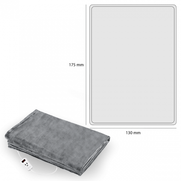 Електропростирадло з підігрівом Profi Care PC-WZD 3061 флісове на 180 Вт 3 рівні нагріву і таймер 175х130 см Сірий - фото 5