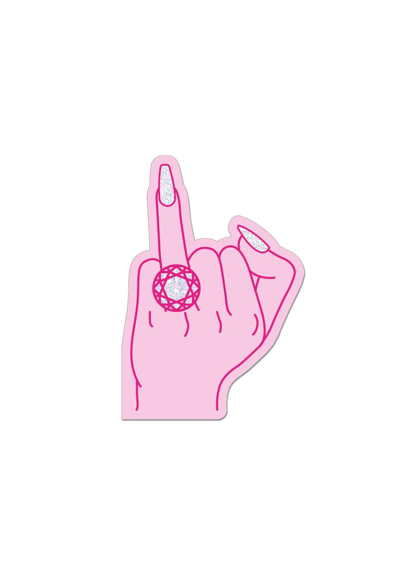 Серветки для дівич-вечора у формі руки з обручкою Рожевий (96)