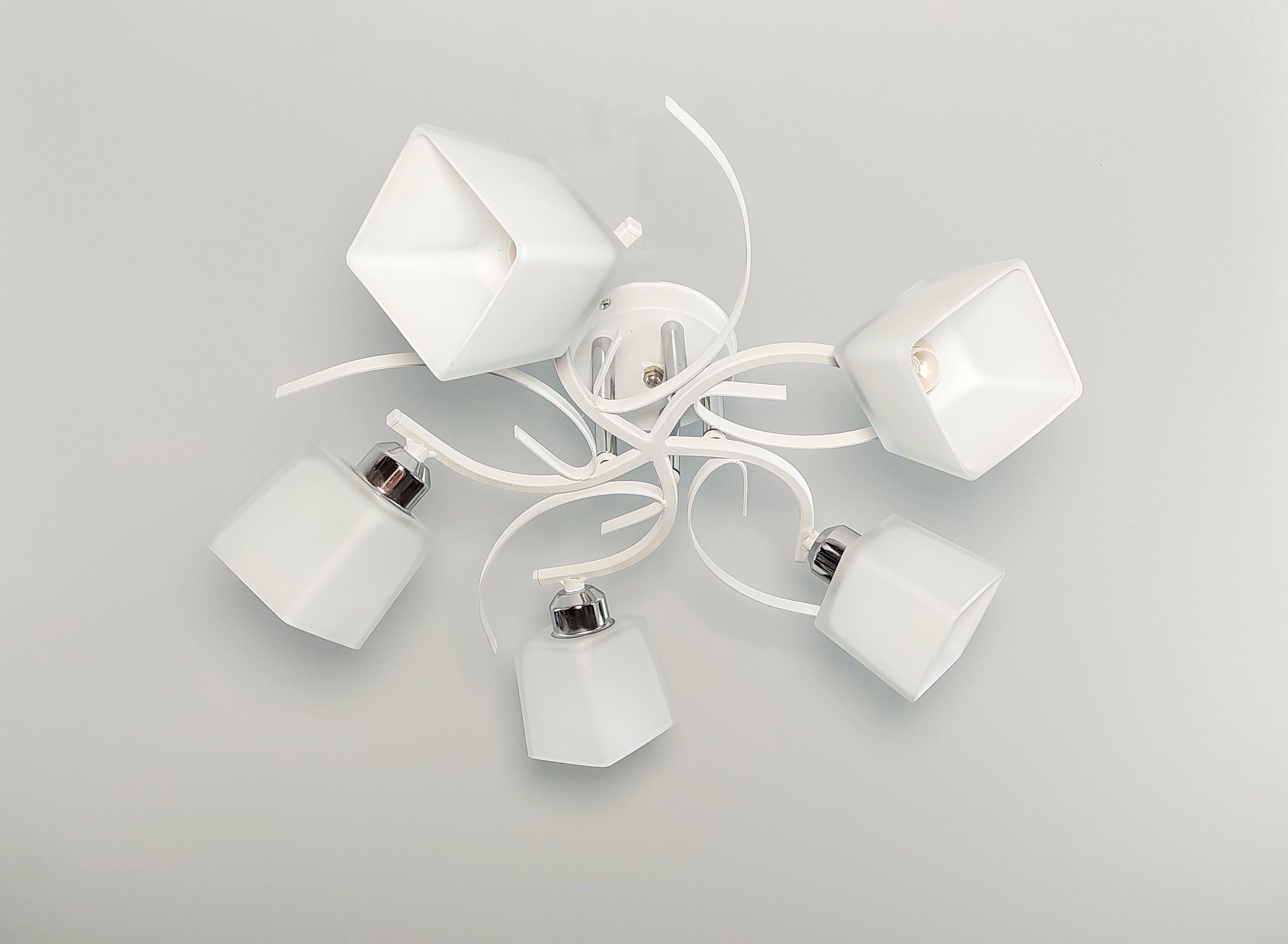 Люстра потолочная 3221/5 на 5 плафона металлическая Белый