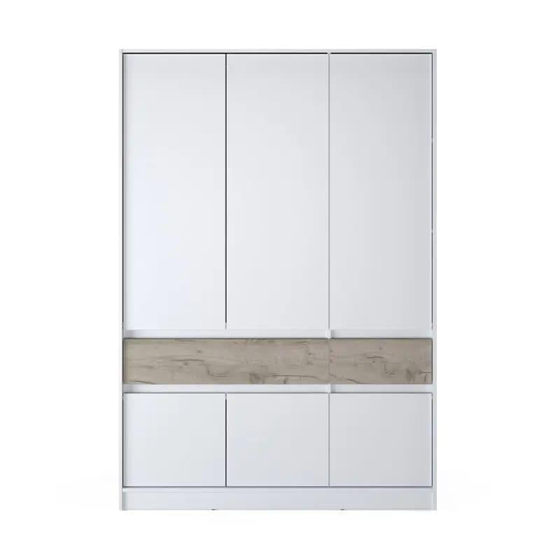 Шкаф распашный для одежды Эверест Стайл-1400 с выдвижными ящиками полки-штанга 140х53х203 см Нимфея Альба/Дуб Крафт