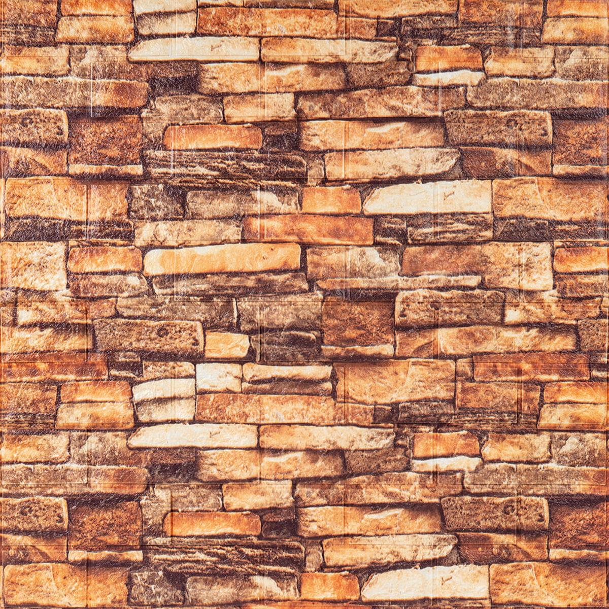 3D-панель самоклеящаяся декоративная под кирпич красный песчаник матовый 700x770x5 мм 058M (SW-00000633)