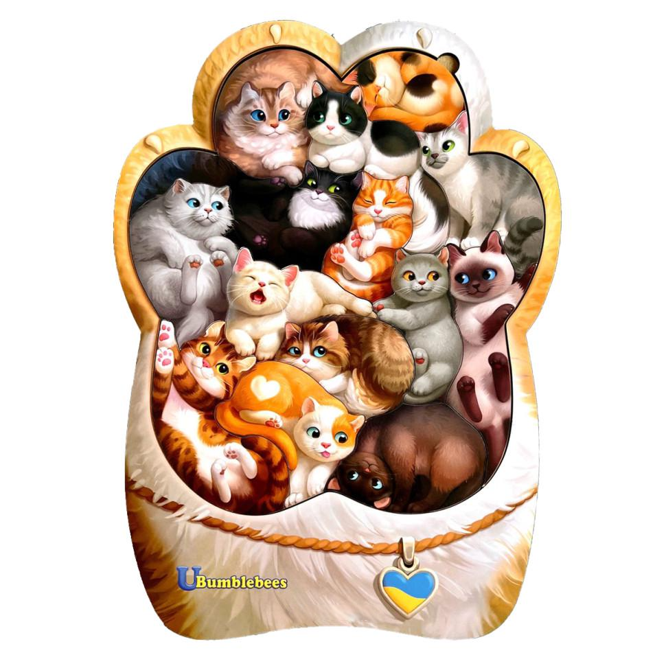 Пазл-вкладыш деревянный Ubumblebees ПСФ133 Кошки-муркотики (IP-177-P-54)