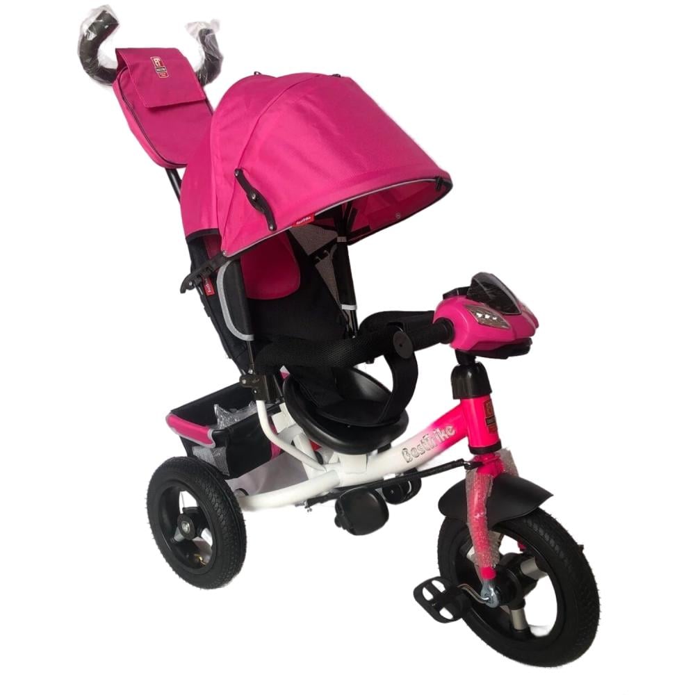 Велосипед 3-х колісний дитячий Best Trike надувні колеса фара з USB пульт Pink (131791)
