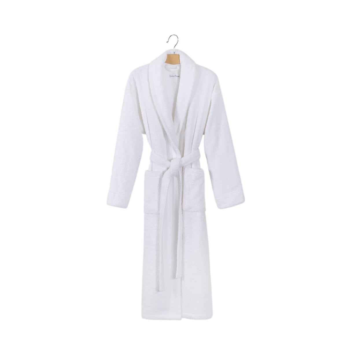 Халат махровий Lotus Home Basic Soft 2XL Білий (26029357) - фото 8