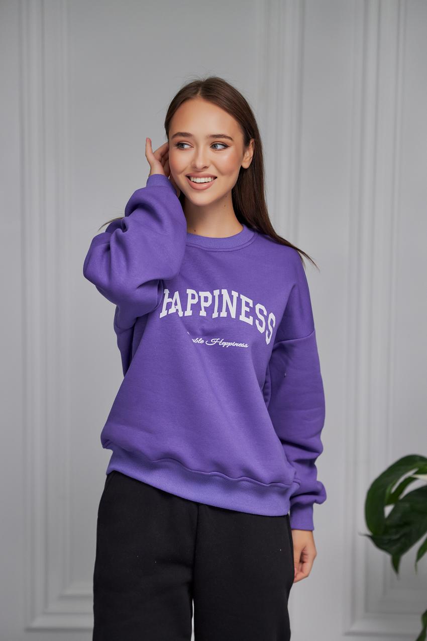Свитшот женский Happiness М132.4/1 начес S Фиолетовый (599-1-60)
