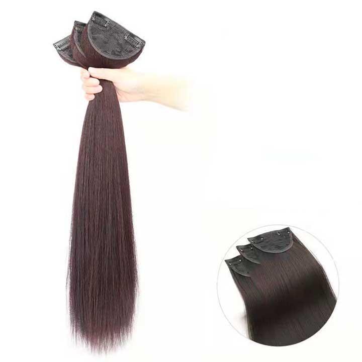 Набір тресів на шпильках 3 шт. 55 см Темно-коричневий (K0972-1) - фото 3 Набір тресів на шпильках 3 шт. 55 см Темно-коричневий (K0972-1) - фото 3