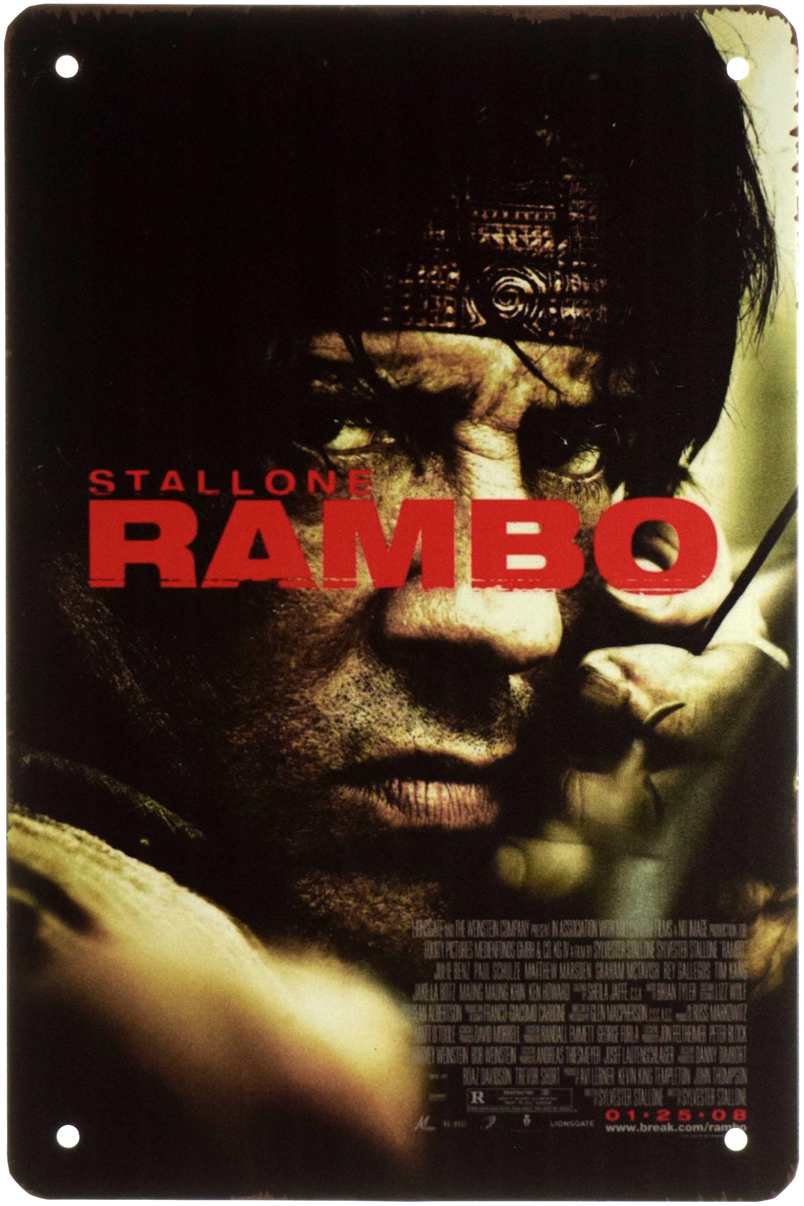 Табличка металлическая Рэмбо Сильвестр Сталлоне/Rambo 20x30 см